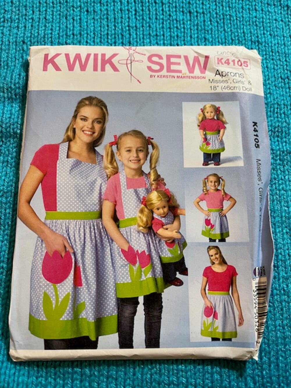 Kwik sew 4105 womens girls 18" doll apron pattern